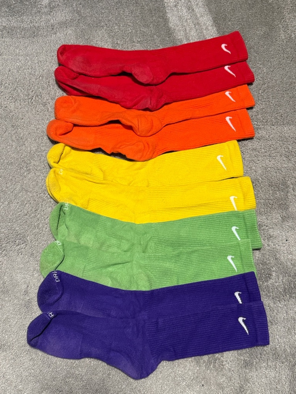 5 Pack Nike Dri-FIT Everyday Plus Cushioned Training Crew Socks Size Large